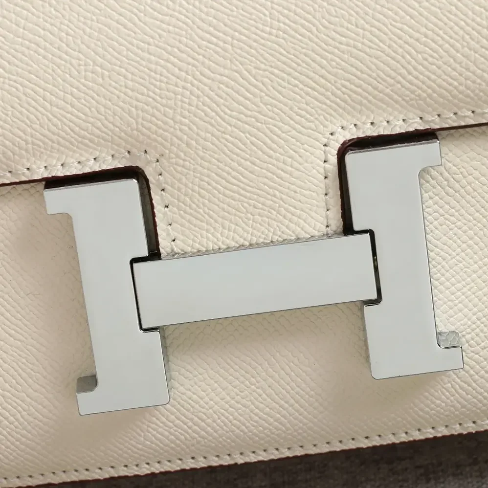 Hermes Constance 18 Bag Epsom Leather for Women in White/Silver