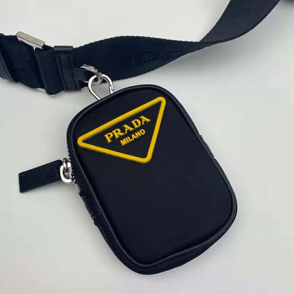 Prada Nylon Cross-Body Bag for Men in Black/Yellow Prada Nylon Cross-Body Bag for Men in Black/Yellow