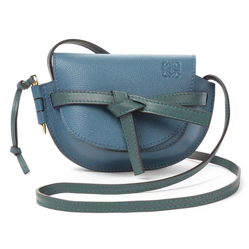 Loewe Gate Mini Bag Petroleum Soft Grained Calf for Women in Blue Loewe Gate Mini Bag Petroleum Soft Grained Calf for Women in Blue