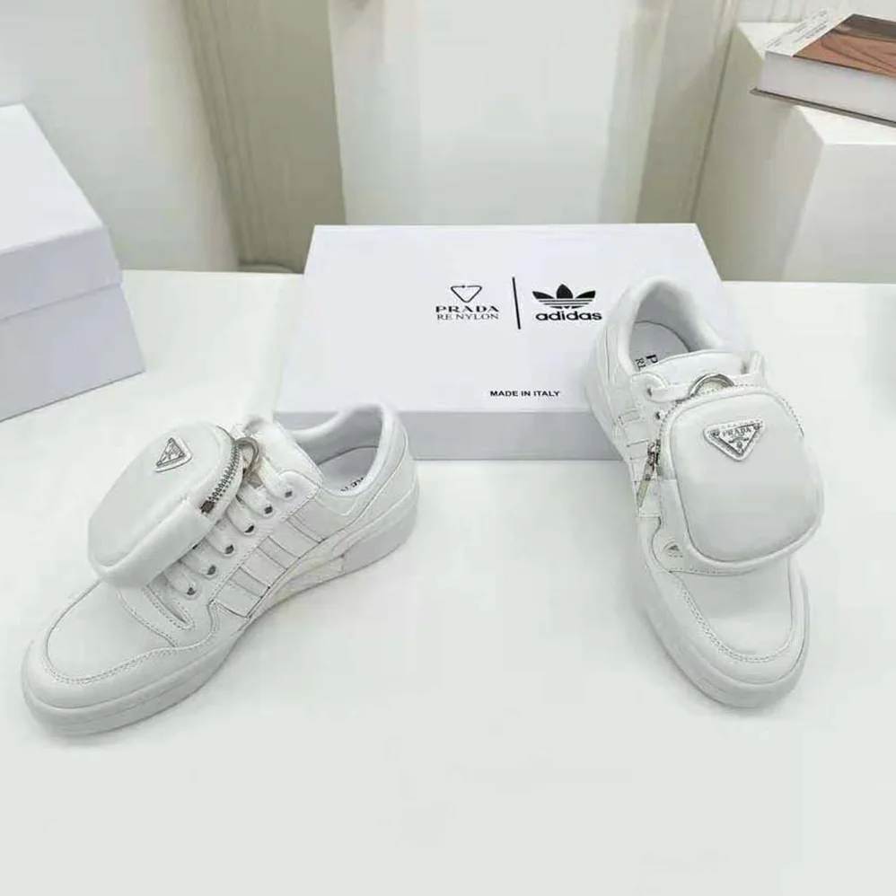 Prada Adidas for Prada Re-Nylon Forum Sneakers for Women in White Prada Adidas for Prada Re-Nylon Forum Sneakers for Women in White