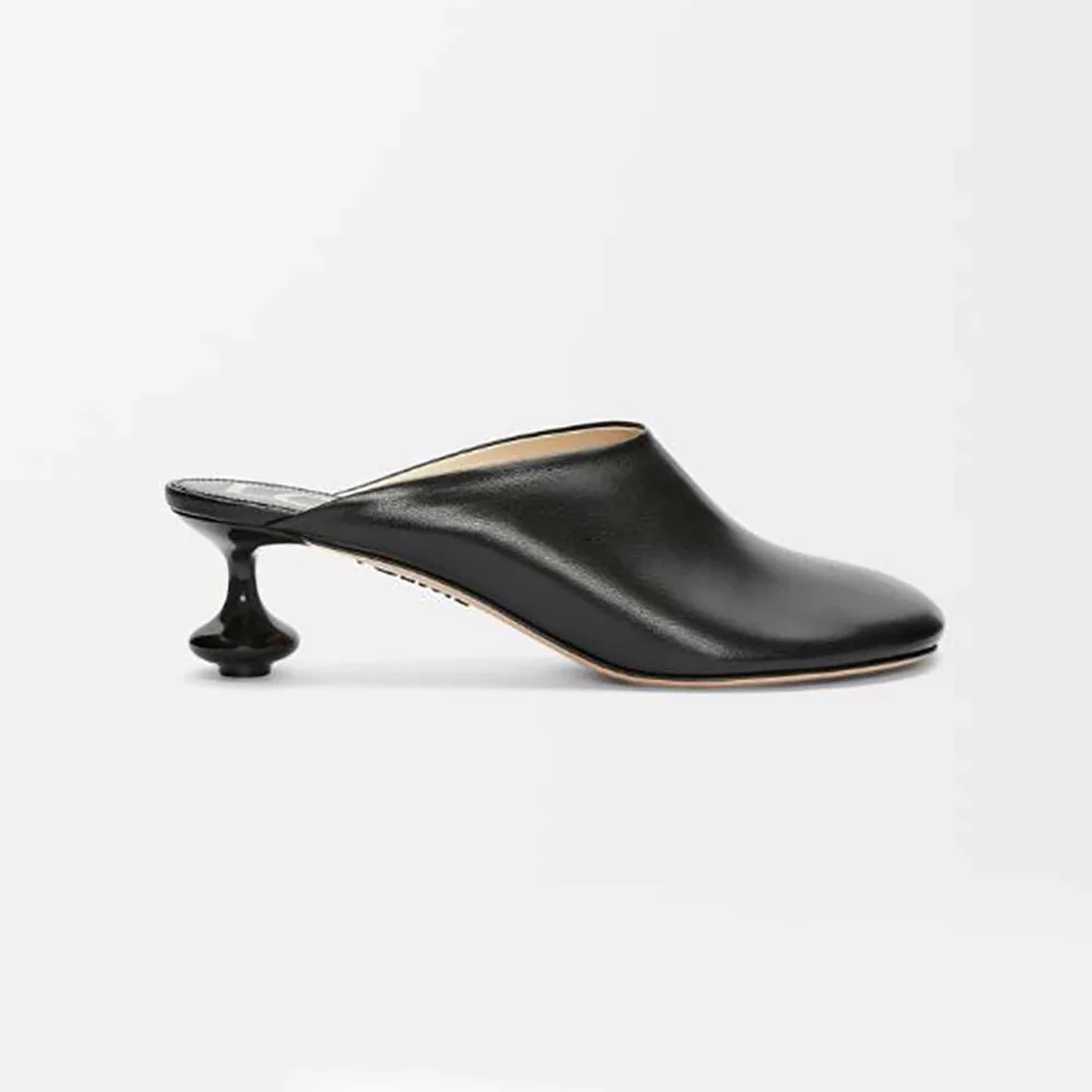 Loewe Toy Mule in Goatskin for Women in Black Loewe Toy Mule in Goatskin for Women in Black