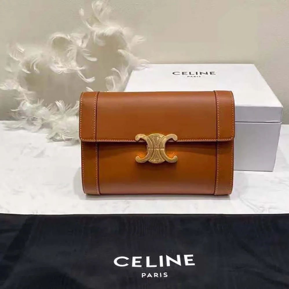 Celine Strap Bag Triomphe in Natural Calfskin for Women in Brown Celine Strap Bag Triomphe in Natural Calfskin for Women in Brown