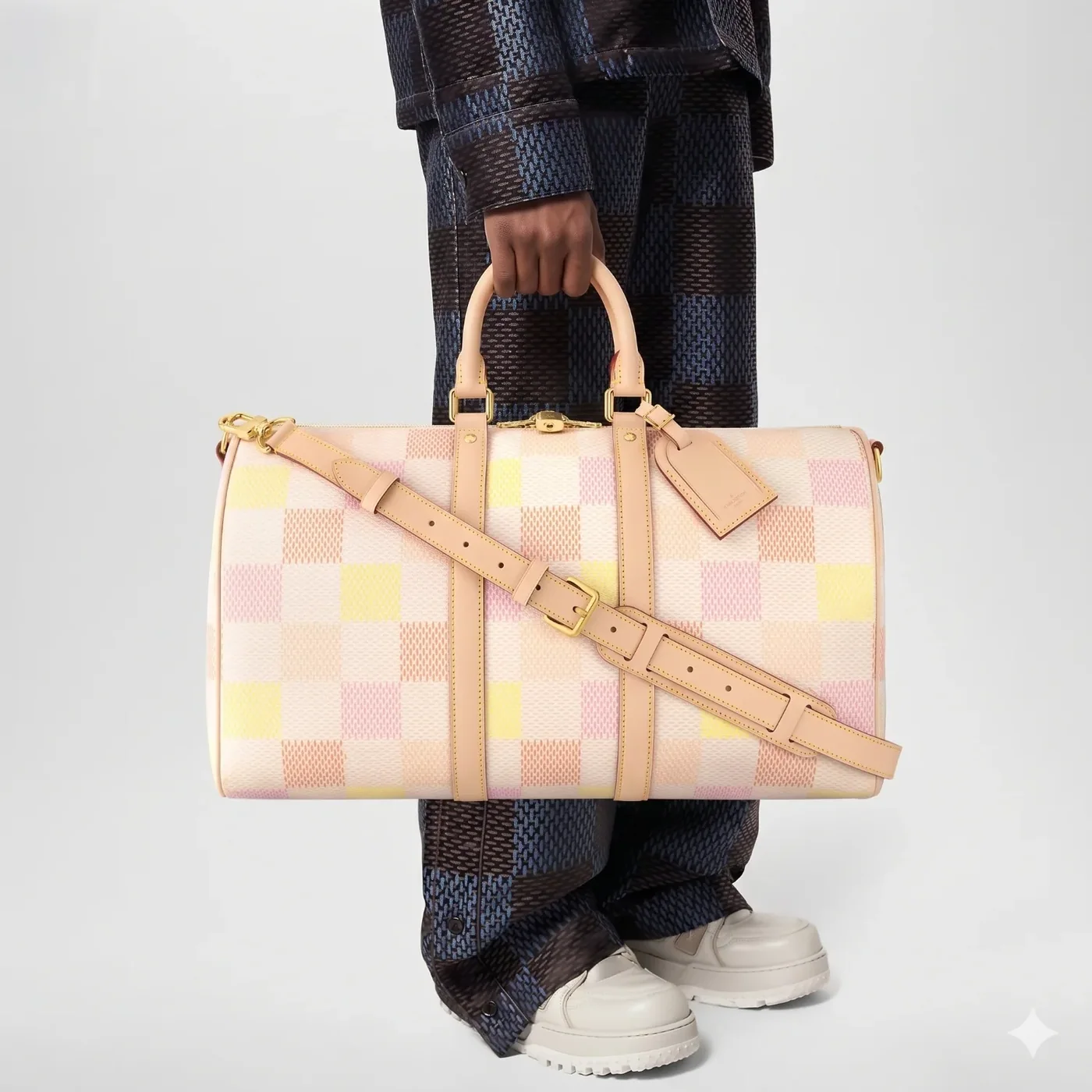 Louis Vuitton Keepall Bandouliere 45 Travel Bag in Multicolor Gold Hardware