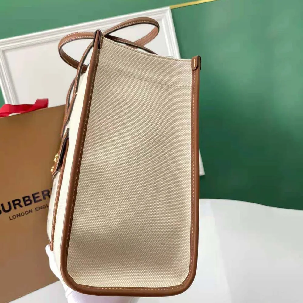 Burberry Medium Two-tone Canvas and Leather Freya Tote for Women in Brown Burberry Medium Two-tone Canvas and Leather Freya Tote for Women in Brown