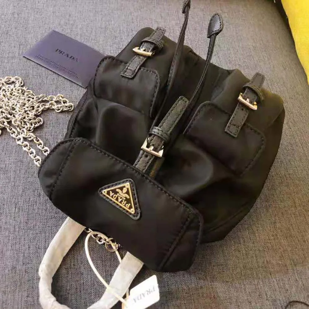 Prada Nylon Mini Backpack for Women in Black Prada Nylon Mini Backpack for Women in Black