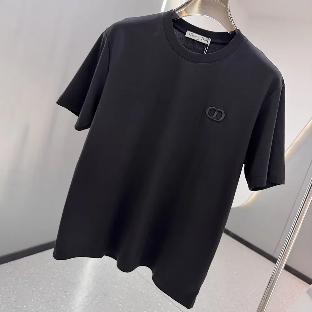 Dior CD Icon T-Shirt Relaxed Fit Black Cotton Jersey for Men Dior CD Icon T-Shirt Relaxed Fit Black Cotton Jersey for Men