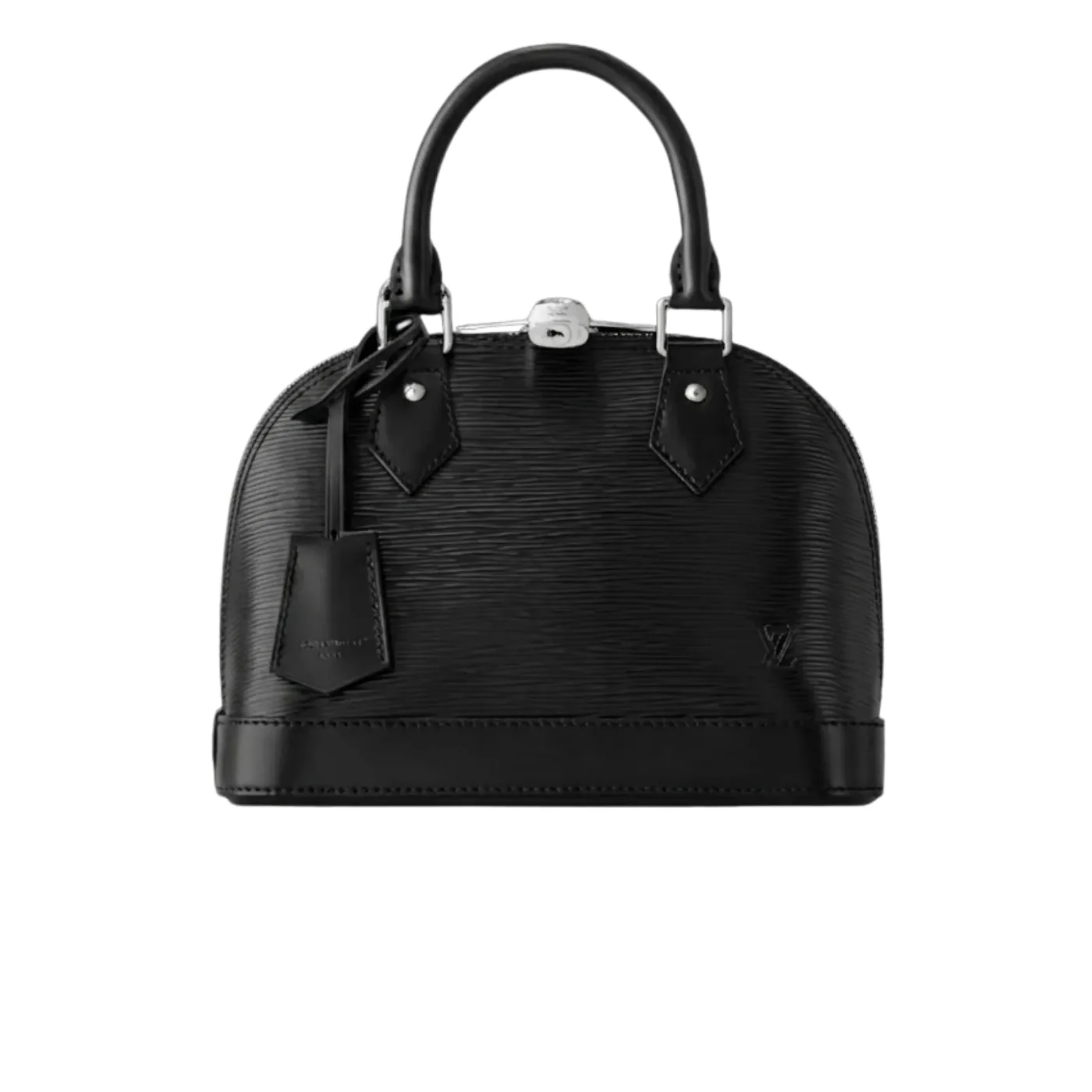 Louis Vuitton Alma BB Top Handle Bag in Black Silver Hardware