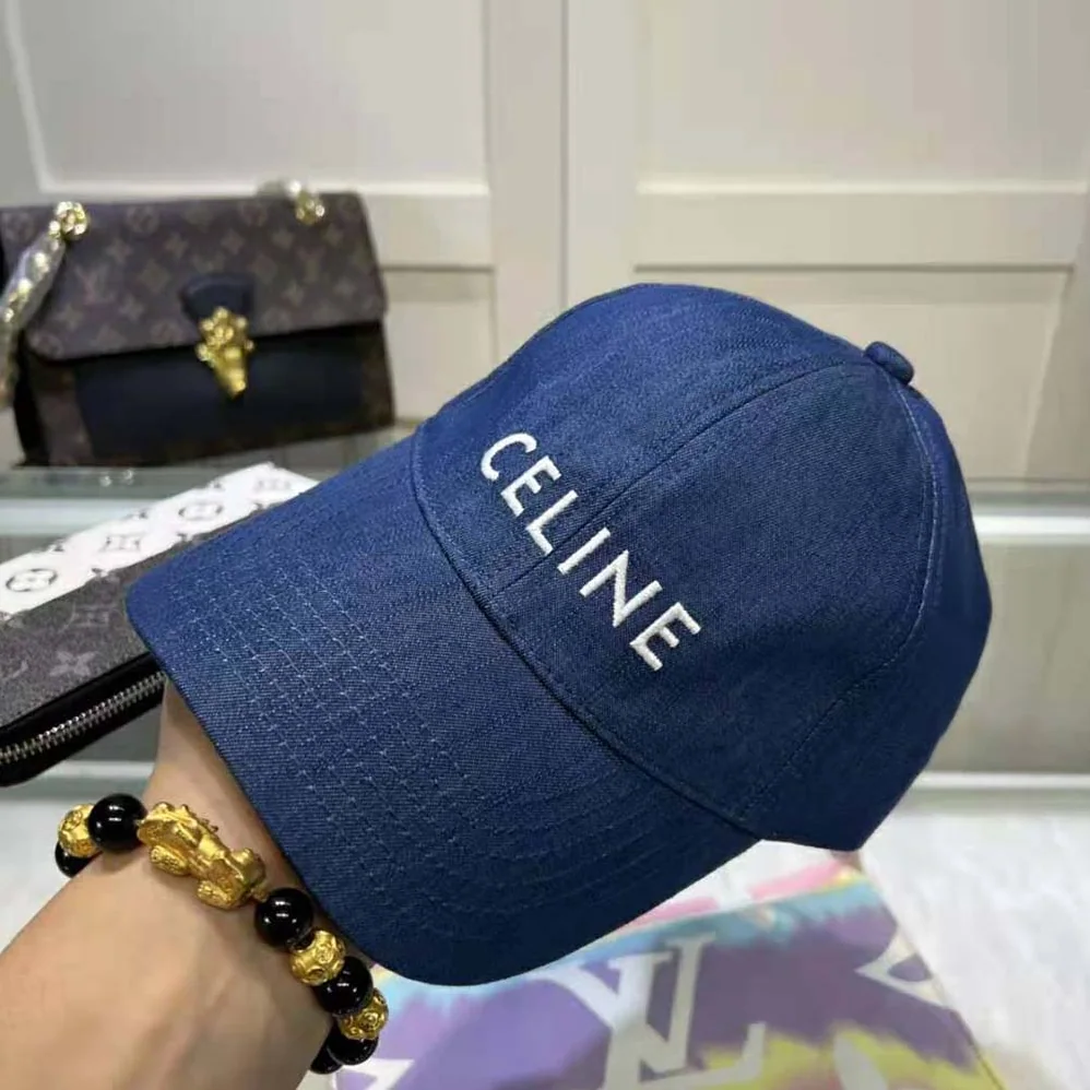 Celine Baseball Cap in Cotton for Women in Navy