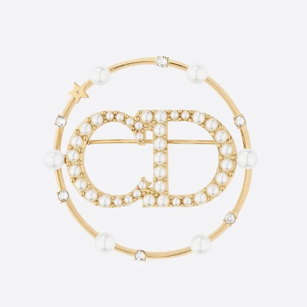 Dior Clair D Lune Brooch Gold for Women in Finish Metal