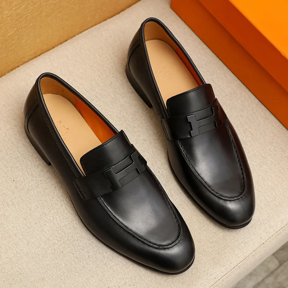 Hermes Honore Loafer in Calfskin for Men in Black