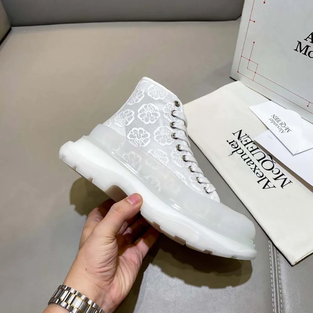 Alexander Mcqueen Tread Slick Boot for Women in White
