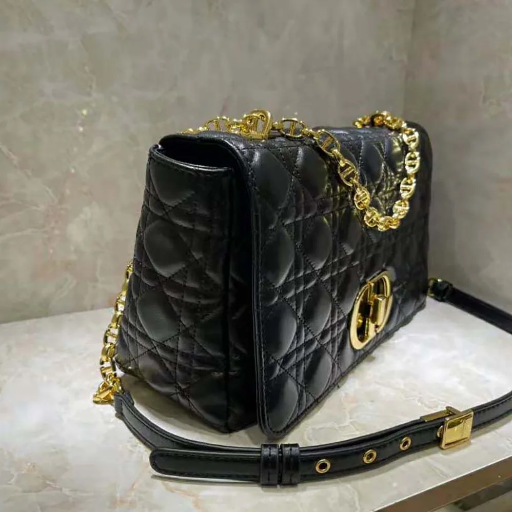 Dior Large Dior Caro Bag Black Soft Cannage Calfskin for Women