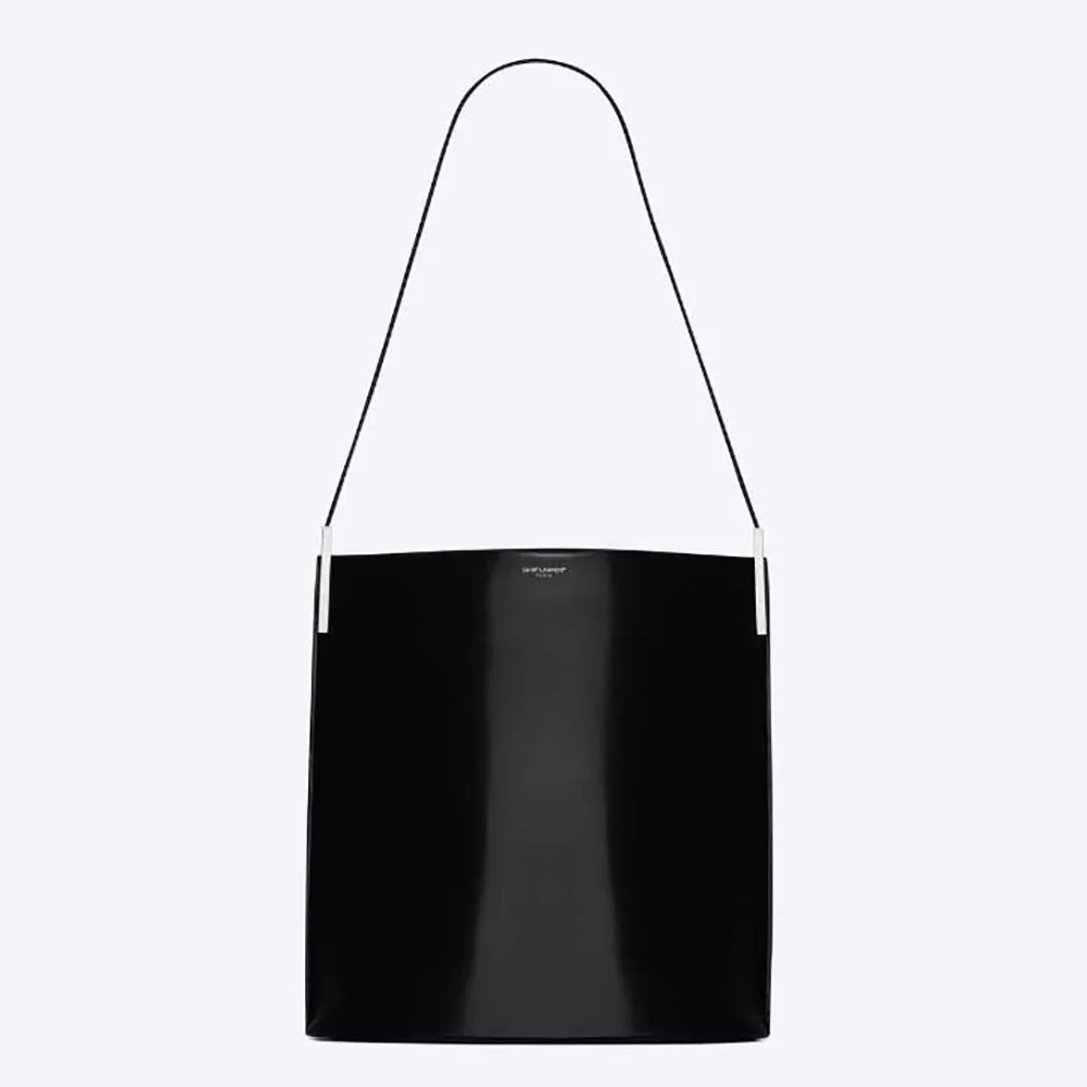 Saint Laurent YSL Suzanne Rigid Shoulder Bag in Shiny Leather for Women