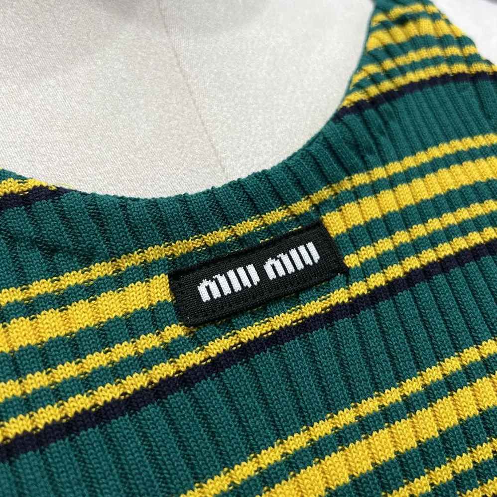 Miu Miu Cotton Knit Top-MMV345185JF0422 for Women