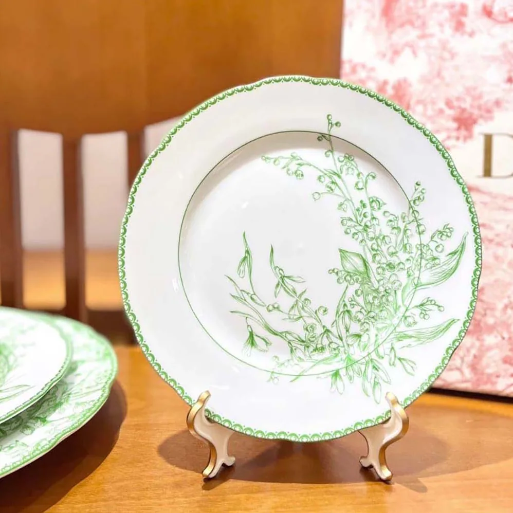 Dior Dessert Plate Green New Lily of the Valley for Unisex