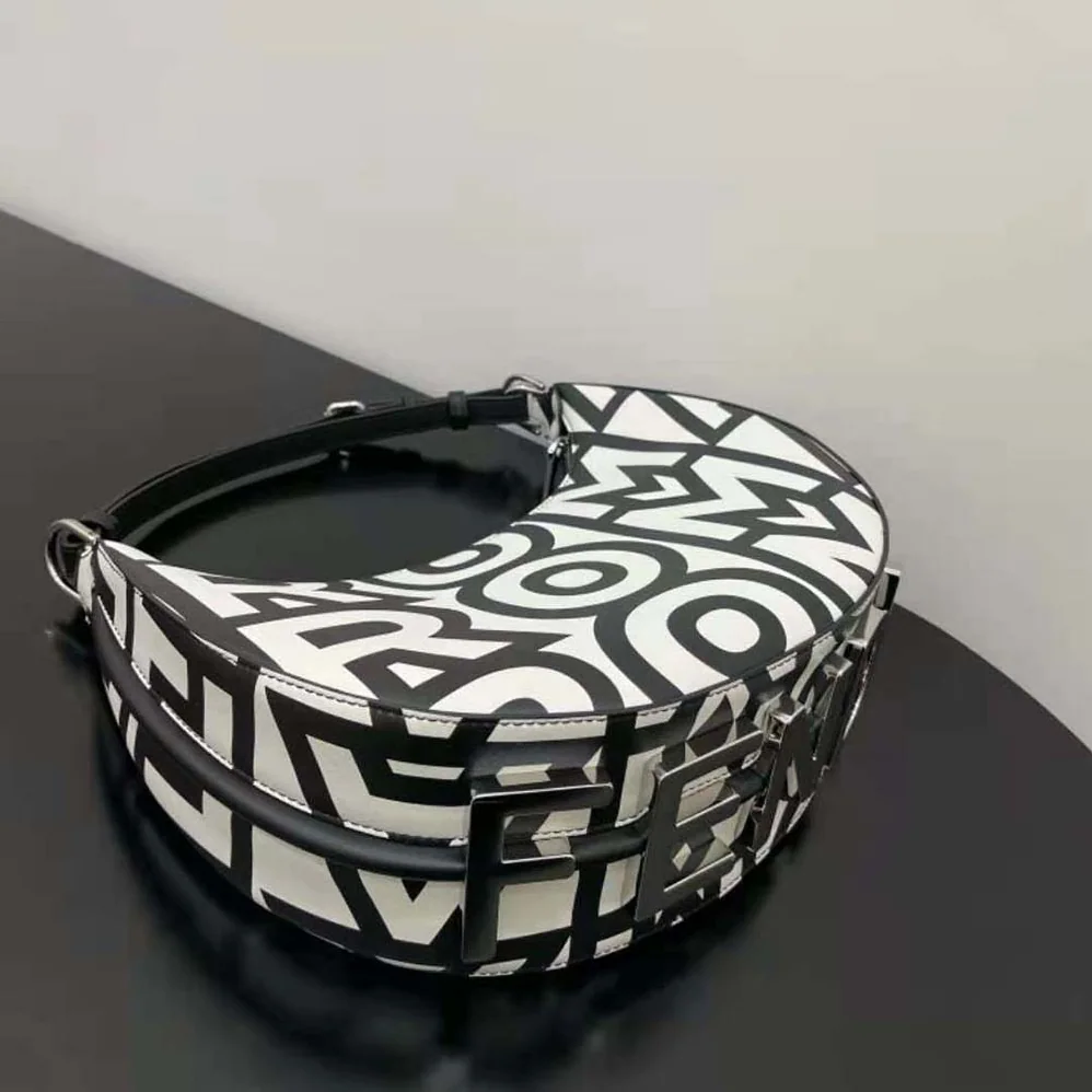 Fendi Fendigraphy Small Two-Tone Printed Leather Fendi Roma Capsule Bag for Women Fendi Fendigraphy Small Two-Tone Printed Leather Fendi Roma Capsule Bag for Women