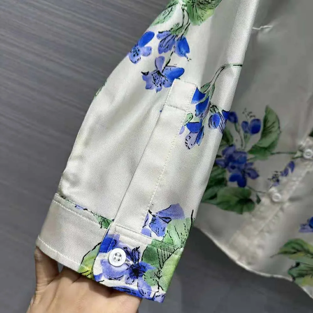 Prada Twill Shirt with Triangle Logo for Women Prada Twill Shirt with Triangle Logo for Women