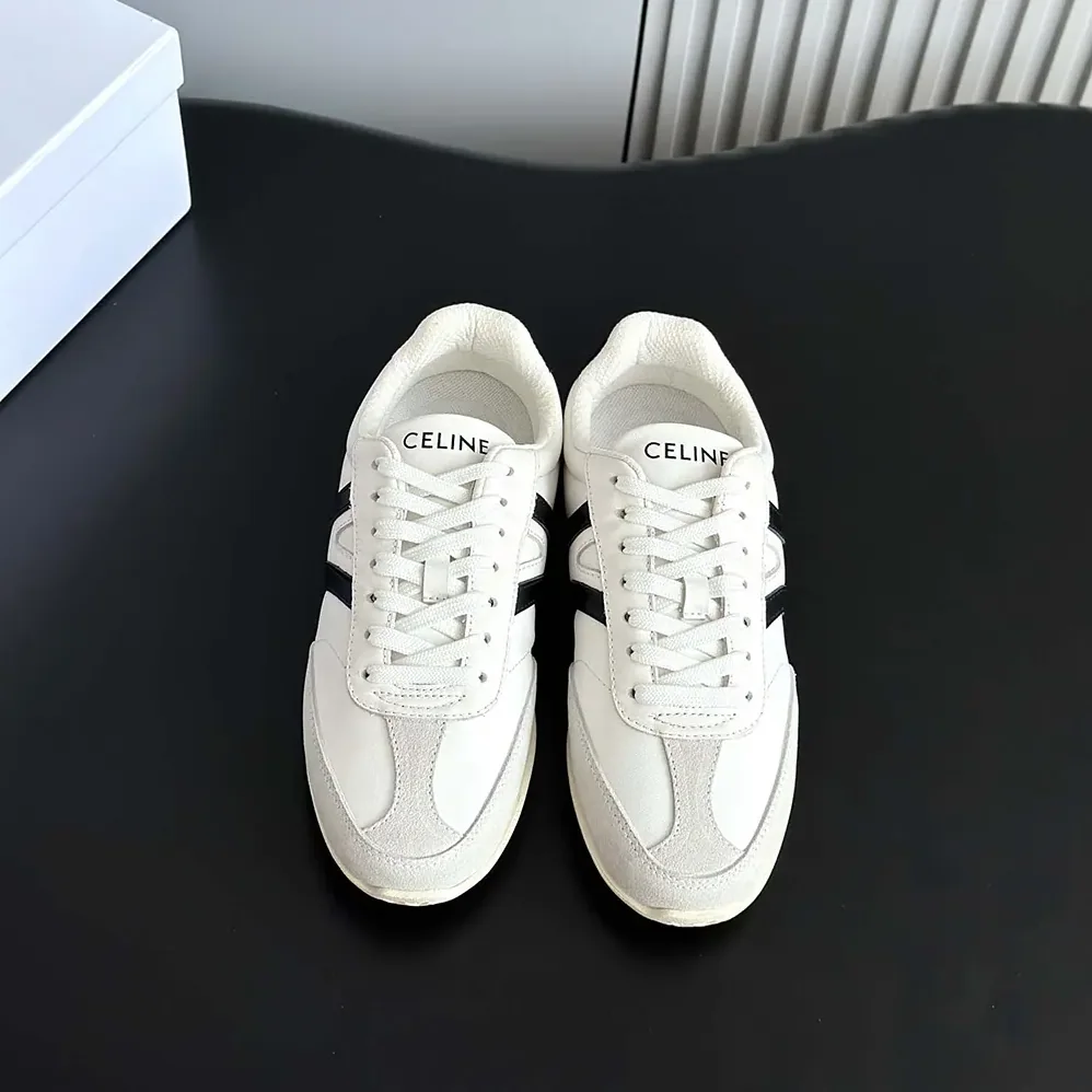 Celine Jogger Low Lace up Sneaker in Calfskin for Unisex in White