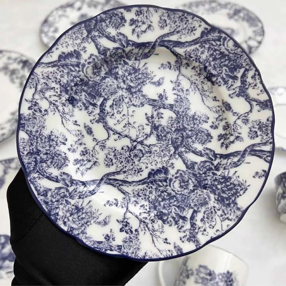 Dior Side Plate Blue Toile de Jouy for Unisex Dior Side Plate Blue Toile de Jouy for Unisex