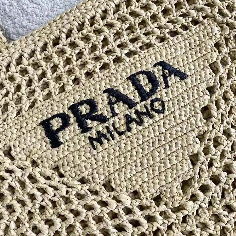 Prada Raffia Tote Bag for Women in Natural Prada Raffia Tote Bag for Women in Natural