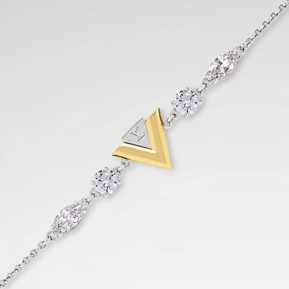 Louis Vuitton V For Vuitton Bracelet Gold in Silver Color Louis Vuitton V For Vuitton Bracelet Gold in Silver Color