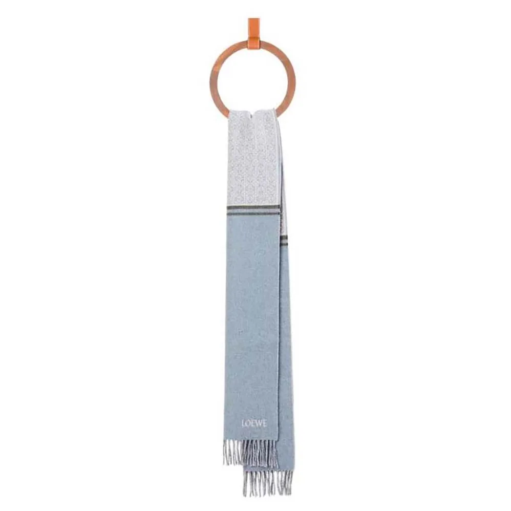Loewe Scarf in Wool and Cashmere for Unisex in Blue Loewe Scarf in Wool and Cashmere for Unisex in Blue