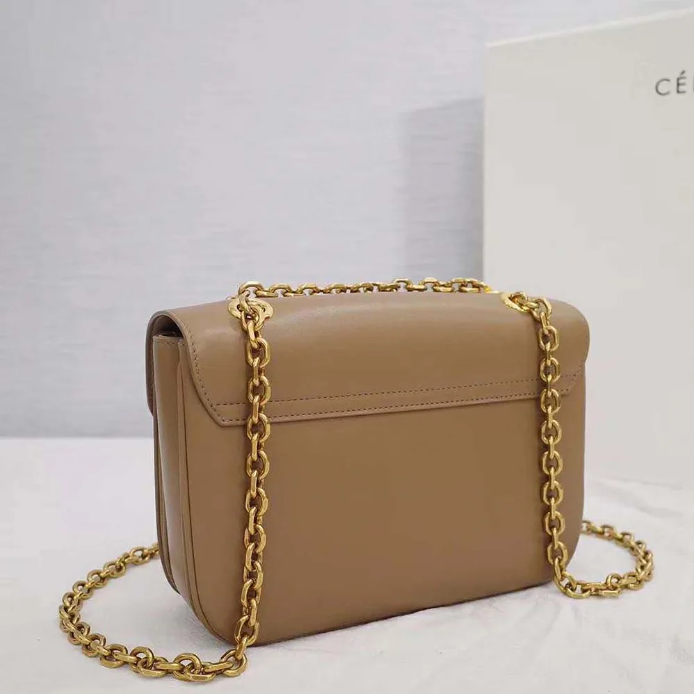 Celine Medium C Bag in Shiny Calfskin Leather for Women in Sandy Celine Medium C Bag in Shiny Calfskin Leather for Women in Sandy