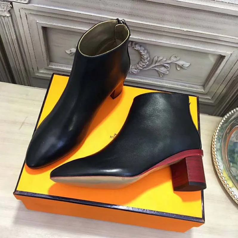 Hermes Shoes Riley Ankle Boot 60mm Heel Hight for Women in Black