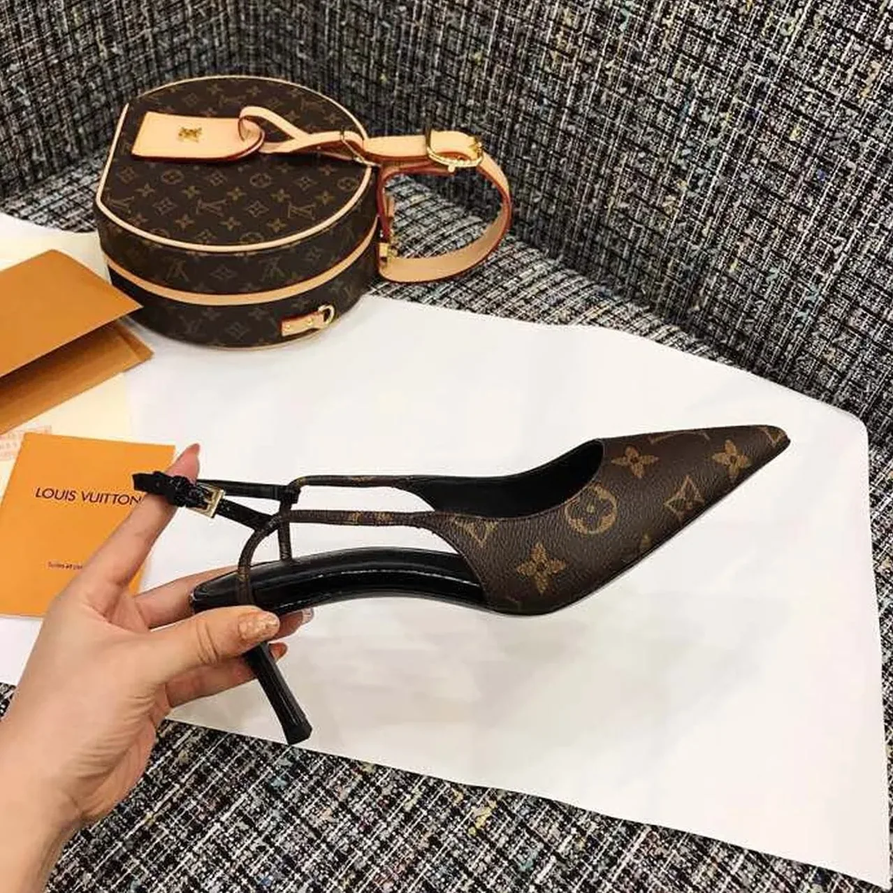 Louis Vuitton Chérie Slingback Pump 1A5BPP Brown