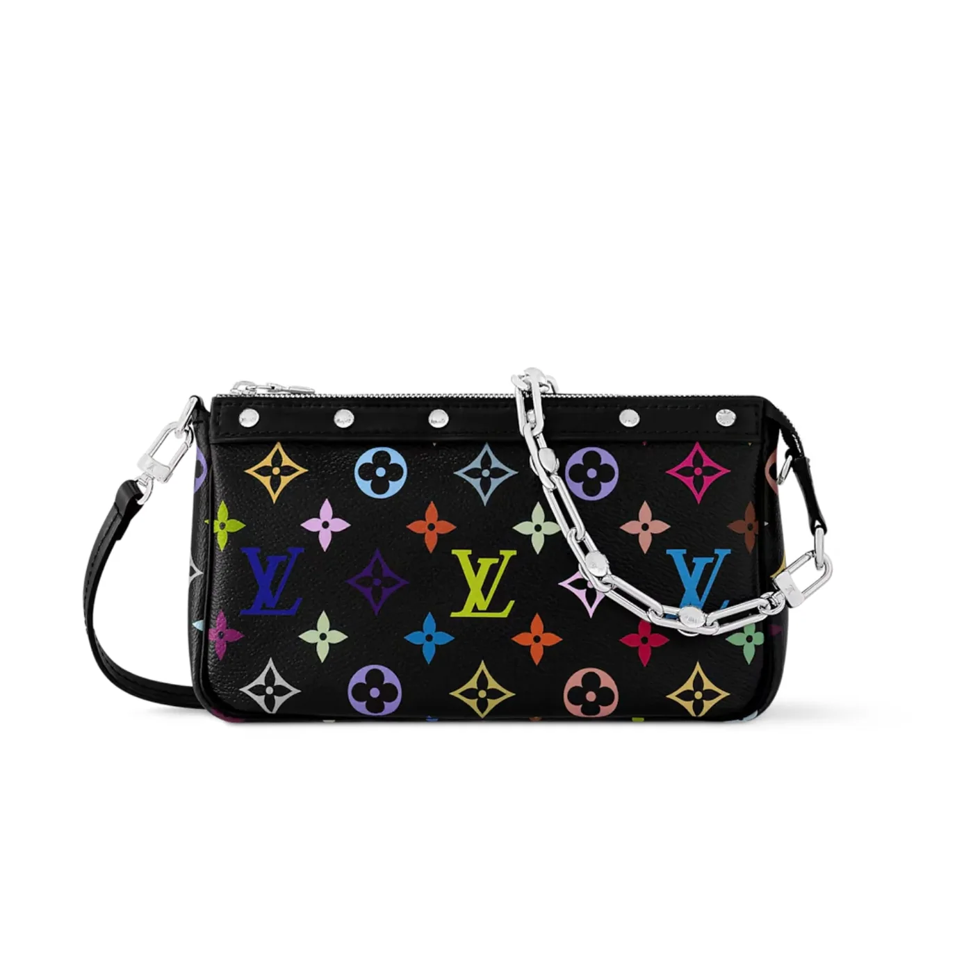 Louis Vuitton LV x TM Pochette Accessoires Shoulder Bag / Multicolor Monogram Canvas Gold Hardware