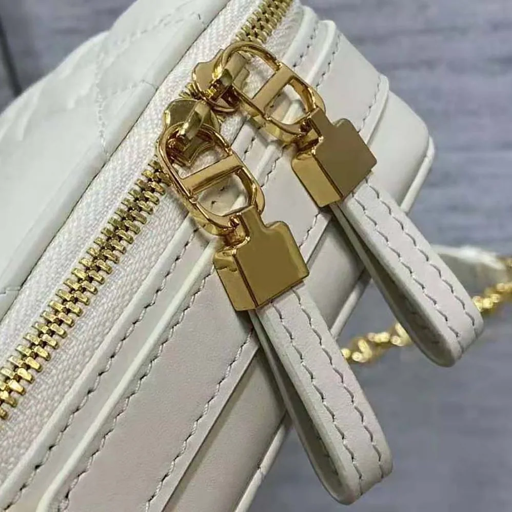 Dior Caro Box Bag with Chain Latte Quilted Macrocannage Calfskin for Women Dior Caro Box Bag with Chain Latte Quilted Macrocannage Calfskin for Women