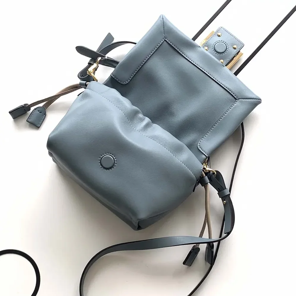 Fendi Mamma Baguette Small Mercury Blue Nappa Leather Mini for Women in bag Fendi Mamma Baguette Small Mercury Blue Nappa Leather Mini for Women in bag