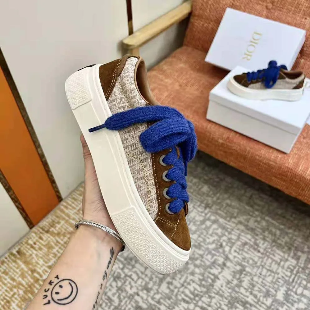 Dior B33 Sneaker Brown and Cream Dior Oblique Jacquard and Brown Suede for Men Dior B33 Sneaker Brown and Cream Dior Oblique Jacquard and Brown Suede for Men