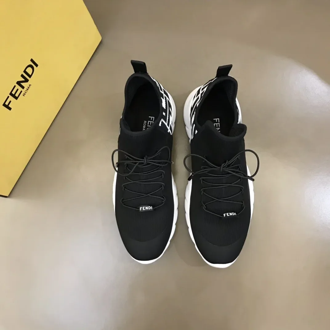 Fendi FD Technical Mesh High in Tops Sneakers White Fendi FD Technical Mesh High in Tops Sneakers White