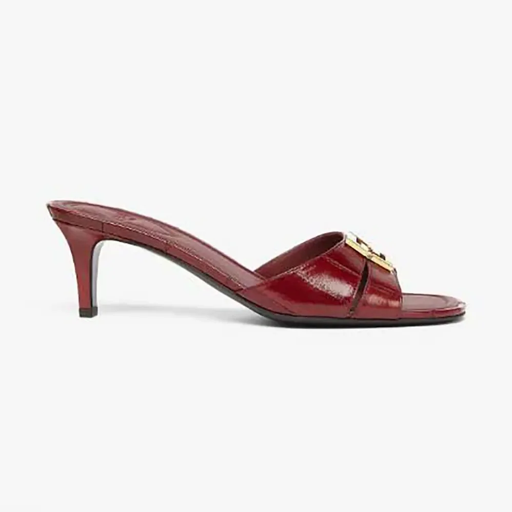 Fendi FFold Red EEl Leather Medium for Women in heeled Sandals Fendi FFold Red EEl Leather Medium for Women in heeled Sandals