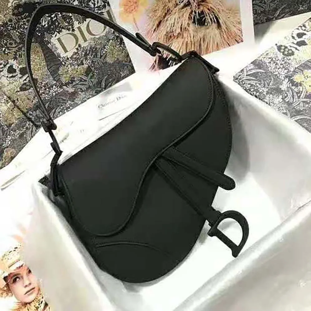 Dior Mini Saddle Bag Black Ultramatte Calfskin for Women