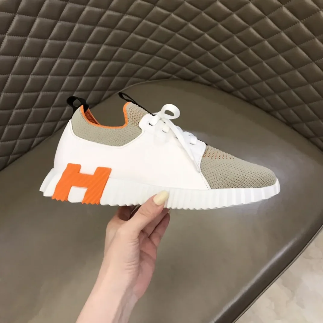 Hermes Depart Sneakers White in Light Grey Hermes Depart Sneakers White in Light Grey