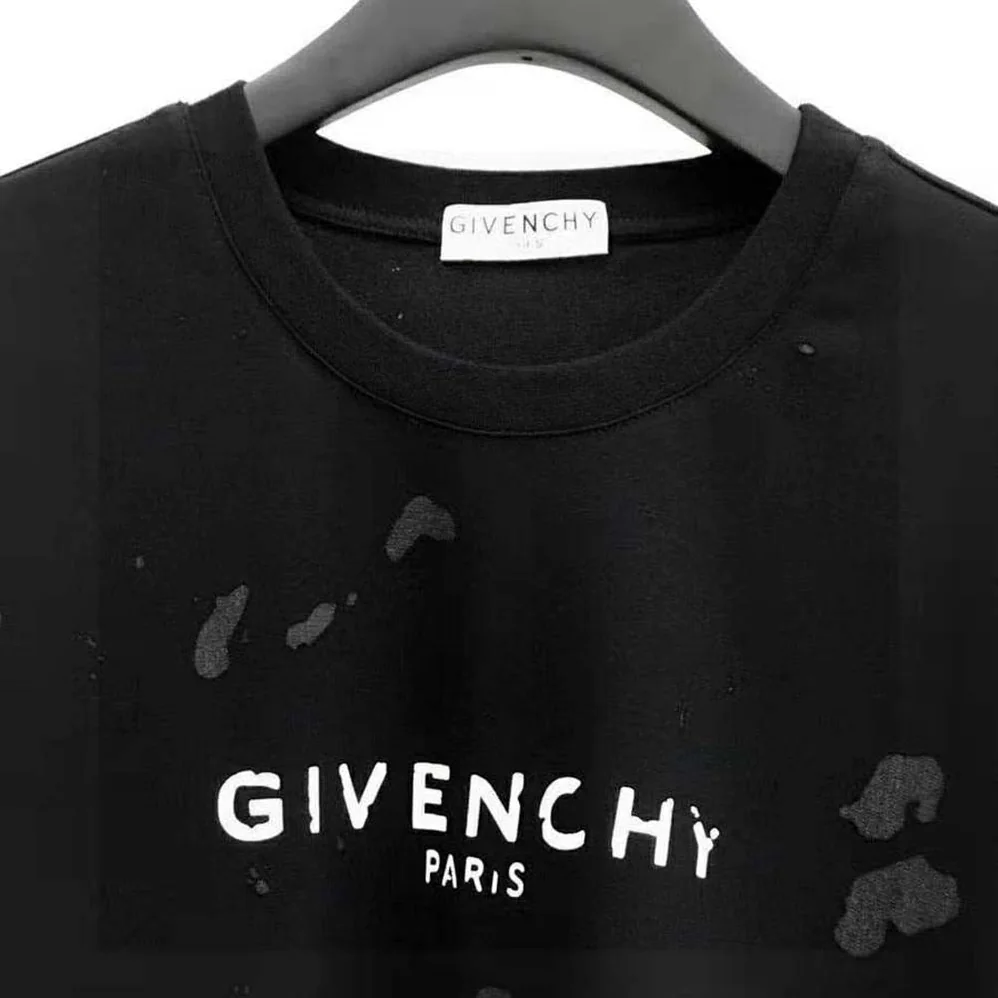 Givenchy Paris Destroyed T-Shirt for Men in Black Givenchy Paris Destroyed T-Shirt for Men in Black