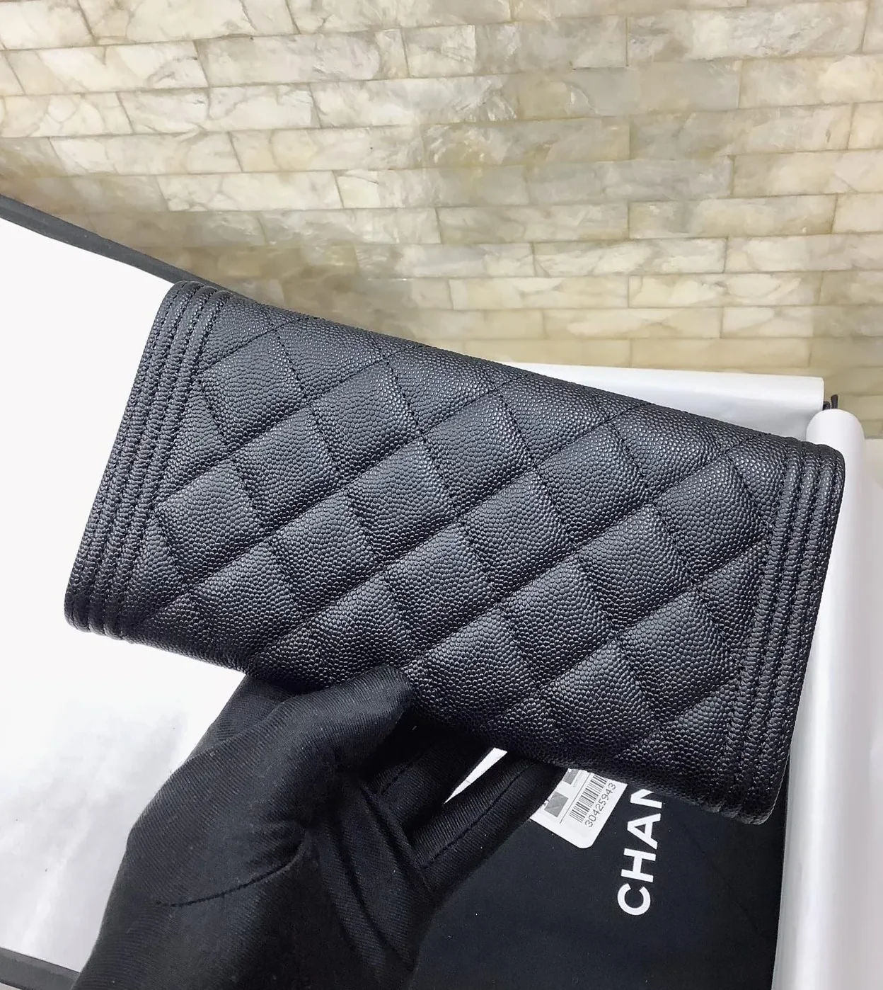 Chanel CO-CO Long Flap Wallet in Black with Silver Hardware , /