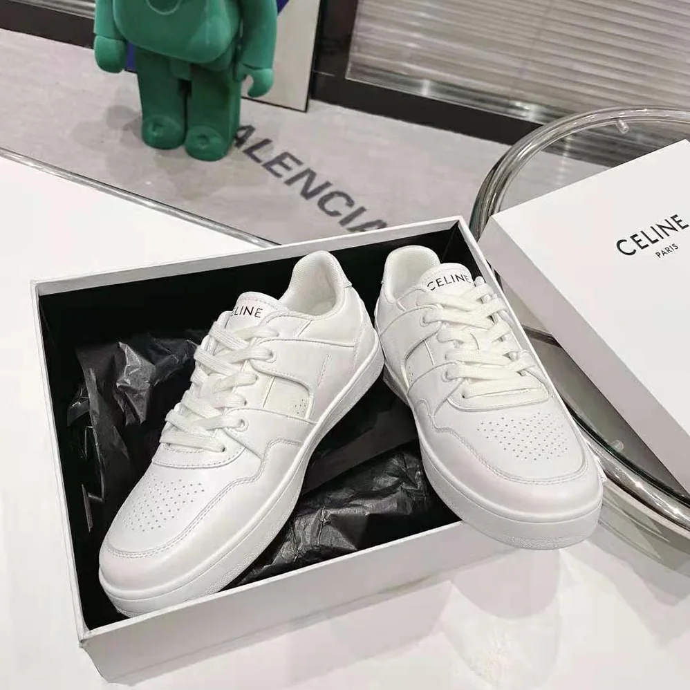 Celine CT-04 Celine Trainer Low Lace-up Sneaker in Calfskin for Men in White