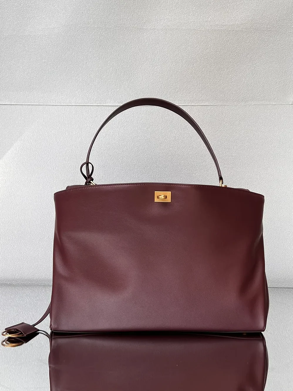Balenciaga Rodeo Handbag Large In Dark Burgundy Smooth Calfskin Aged for Women in Gold Hardware Balenciaga Rodeo Handbag Large In Dark Burgundy Smooth Calfskin Aged for Women in Gold Hardware
