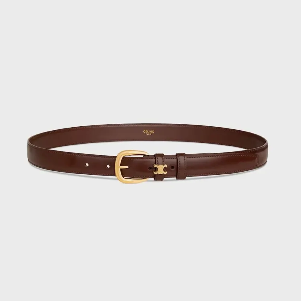 Celine Vivienne Belt 25Mm In Taurillon Leather for Women in Dark Brown