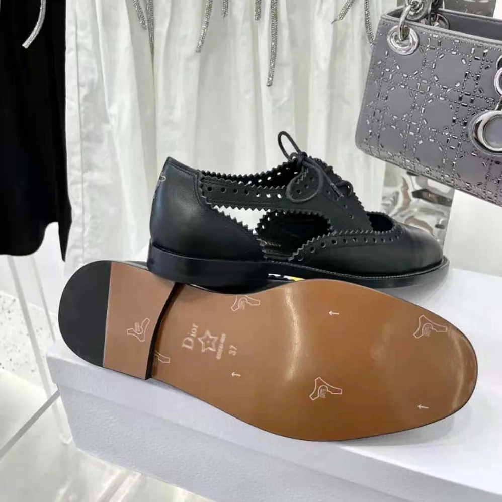 Dior Teddy-d Derby Black Perforated Calfskin for Women