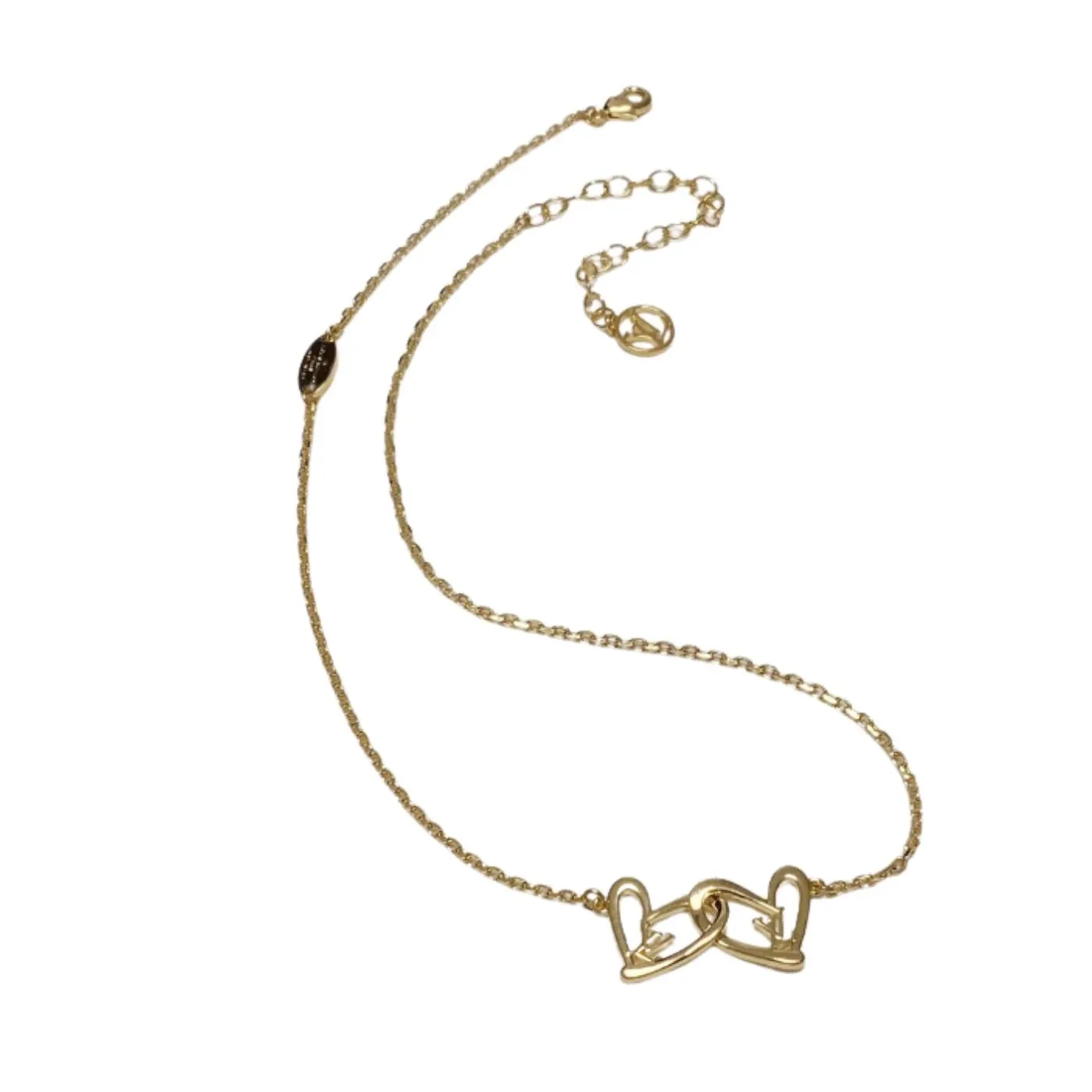 Louis Vuitton LV Letter Necklace Gold