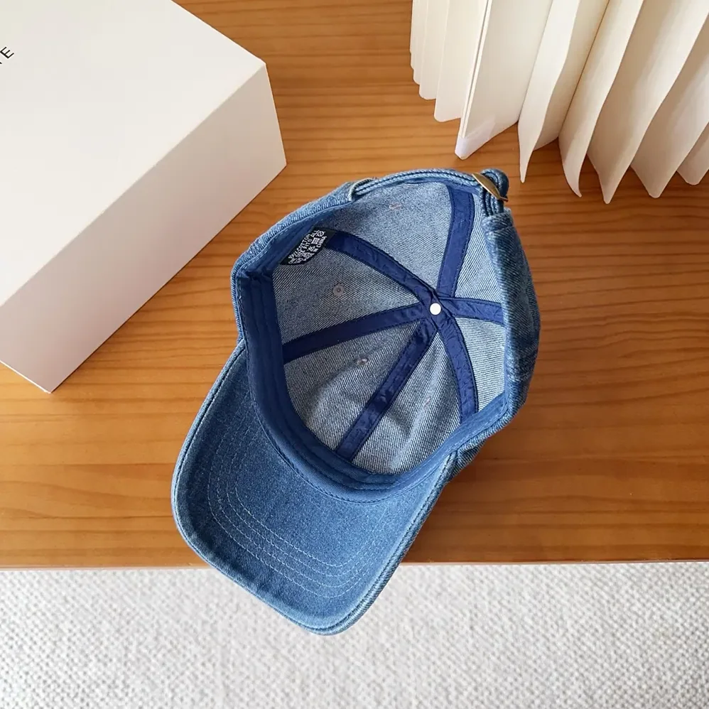 Celine Triomphe Baseball Cap in Denim Union Wash for Women