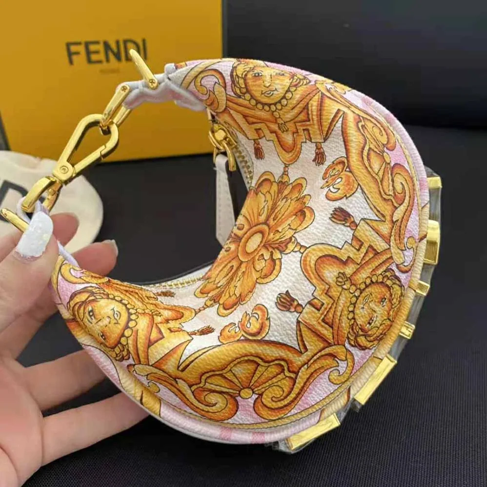 Fendi Nano Fendigraphy Fendace Pink Silk Charm for Women