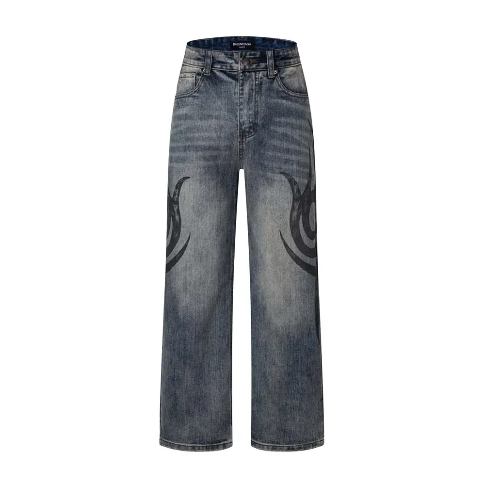 Balenciaga Wide Leg Baggy Pants in Blue for Women