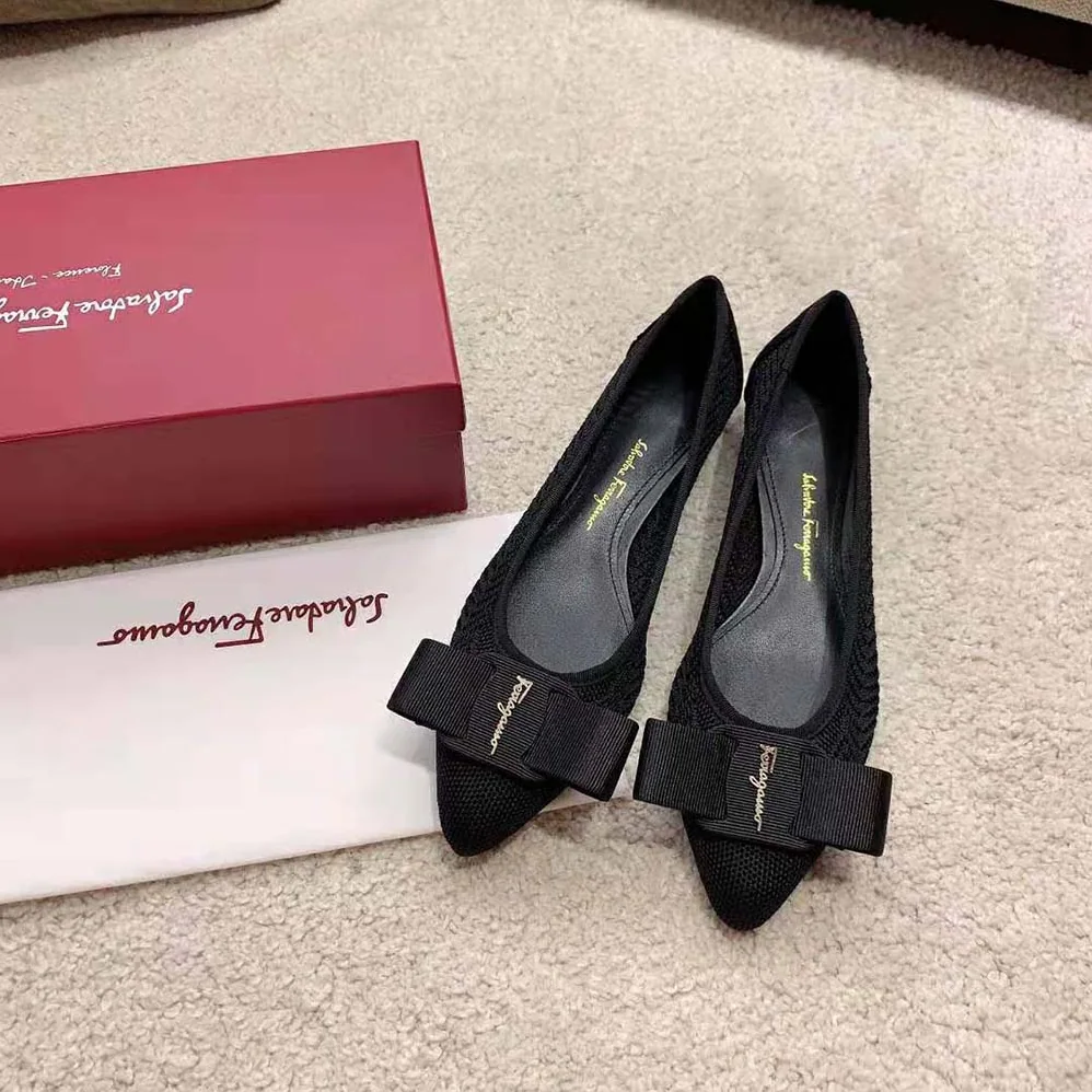 Salvatore Ferragamo Viva Responsible Ballet Flat for Women in Black Salvatore Ferragamo Viva Responsible Ballet Flat for Women in Black