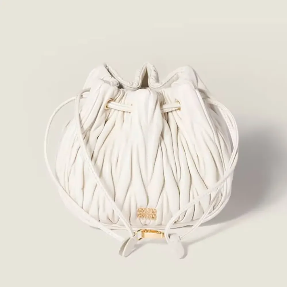 Miu Miu Matelassé Nappa Leather Pouch for Women in White Miu Miu Matelassé Nappa Leather Pouch for Women in White