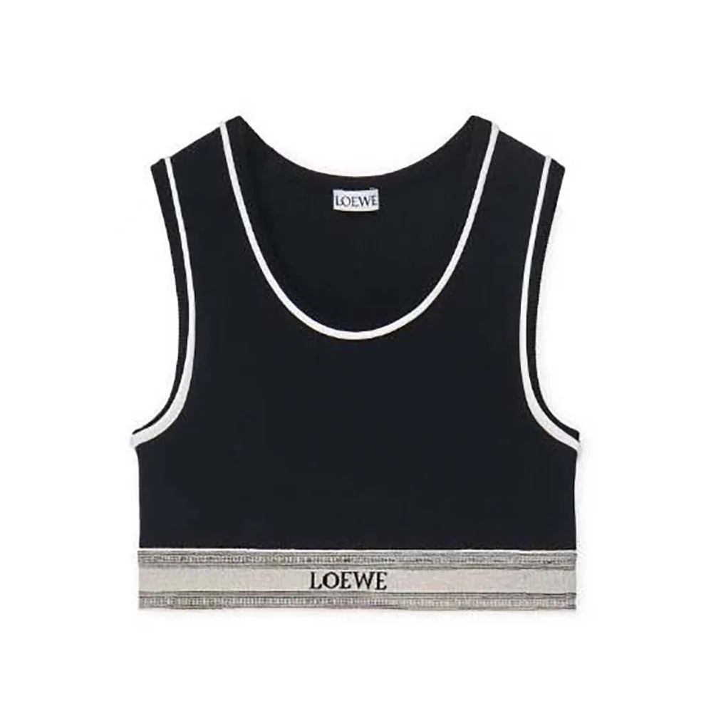 Loewe Cropped Tank Top in Viscose for Women in Black